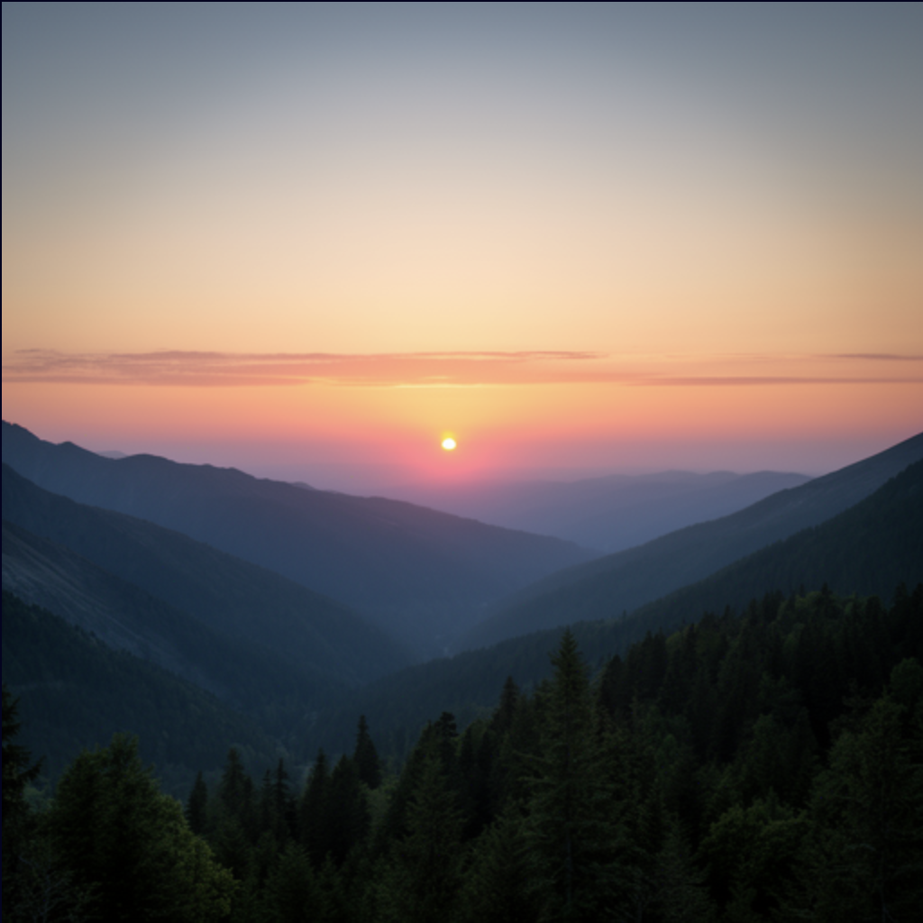 A serene mountain landscape at sunset generated by FLUX.2-dev